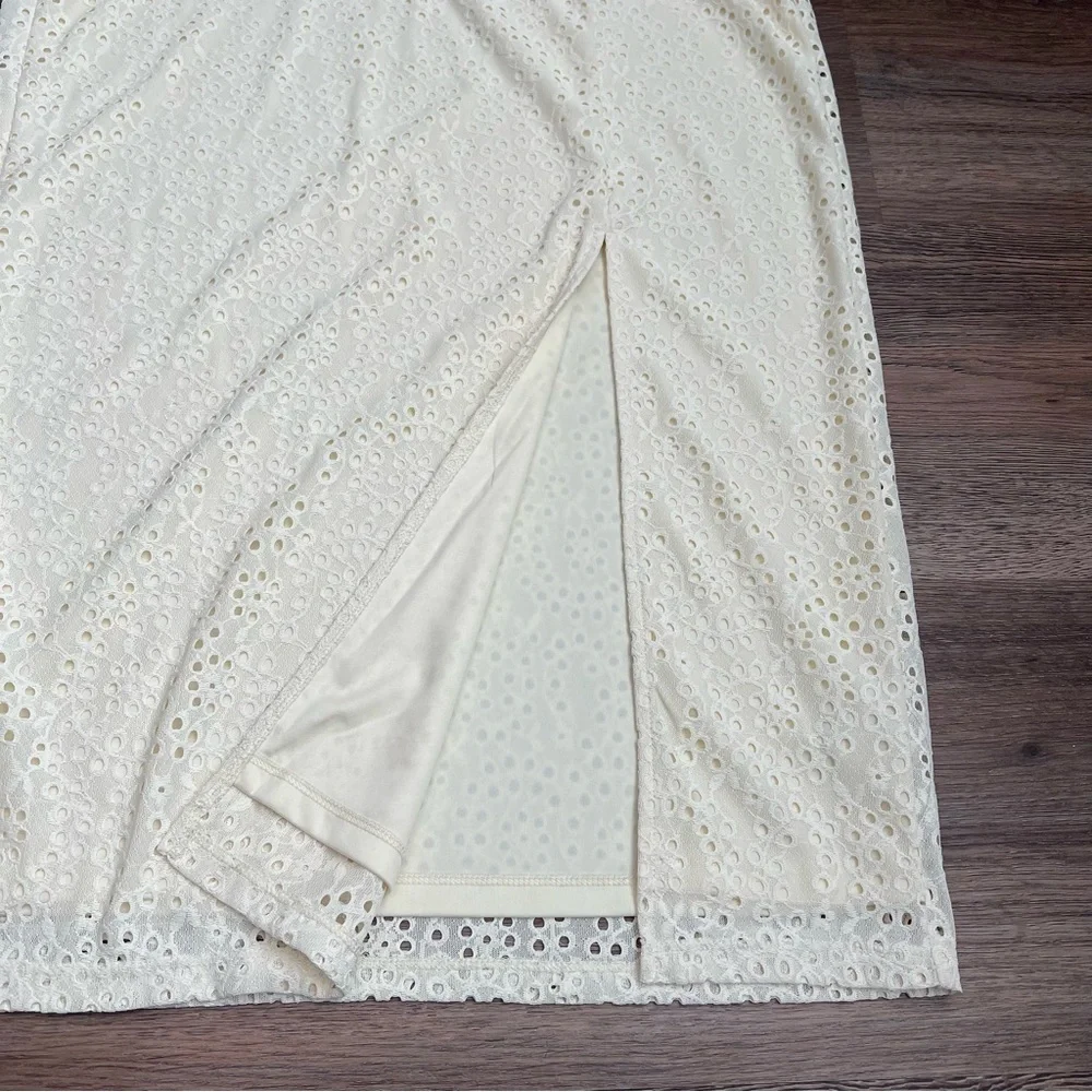 NWT Women's Lace Column a-Line Skirt - a New Day White 8